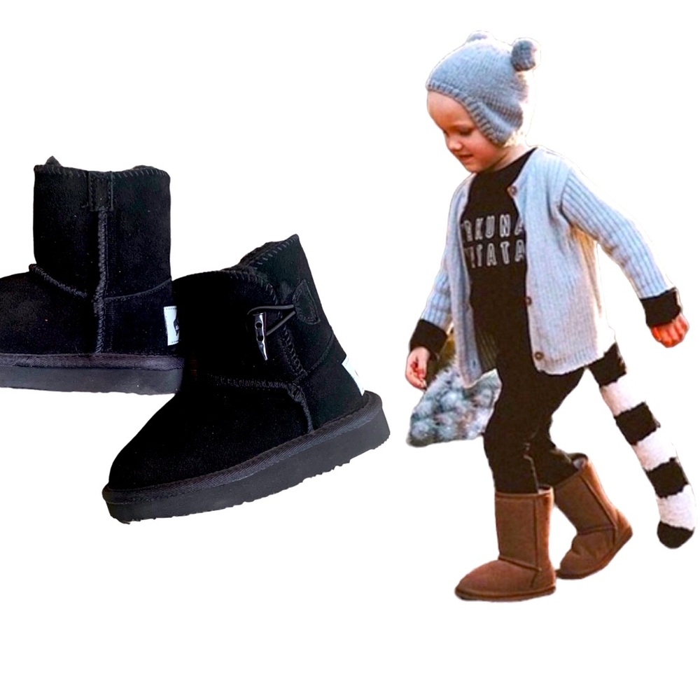 Aussie Merino Suede Boots Kids Color Black Size K9